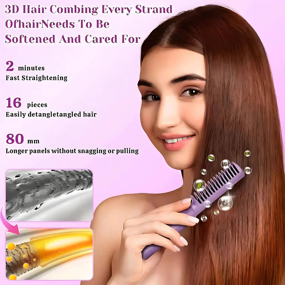 Rechargeable Mini Hair Straightener, Portable Cordless Hair Straightener Brush, 3 Adjustable Temp Flat Iron