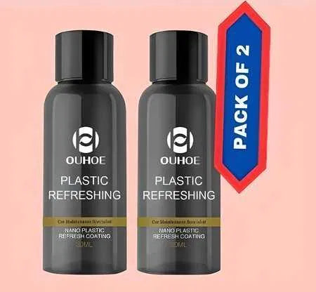 Plastic Revitalizing Coating Agent (Pack of 2) – Restores Faded Trim, Bumpers & Plastic Surfaces with Shine Protection