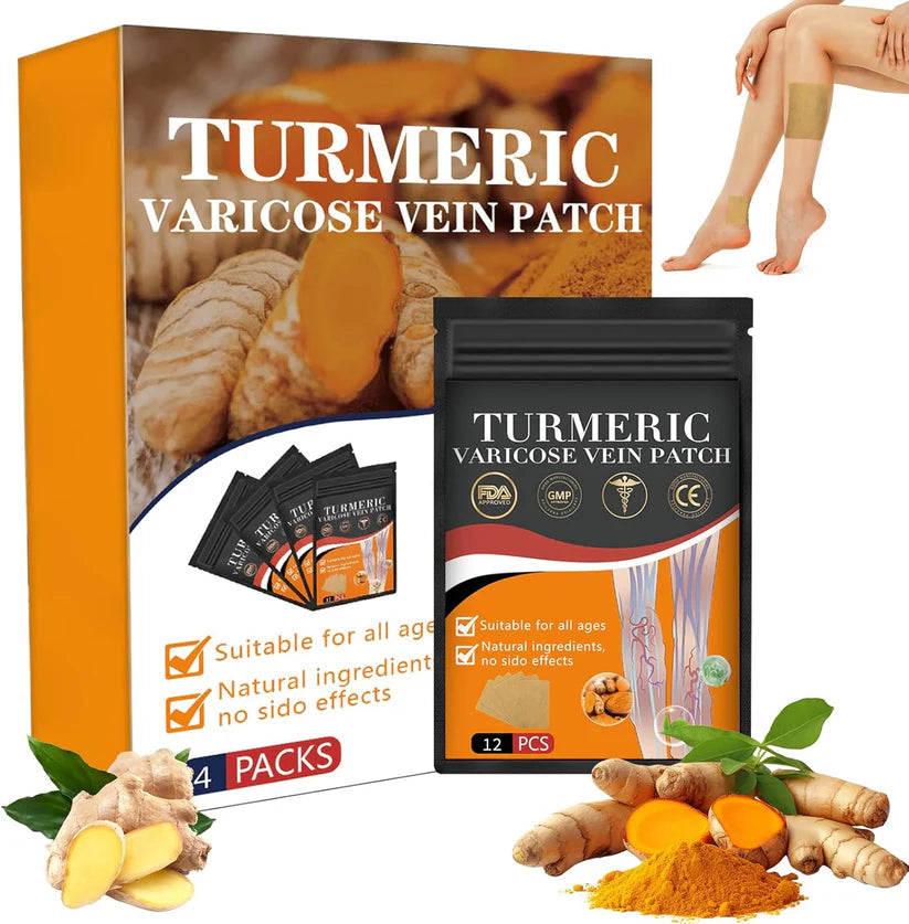 10 Pcs Turmeric Patches For Varicose Veins and Pain Relief ( Pacl Of 2 )