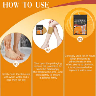 10 Pcs Turmeric Patches For Varicose Veins and Pain Relief ( Pacl Of 2 )